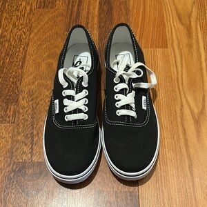Vans Black Canvas Sneakers with White Accents